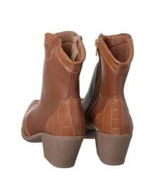 Bota Feminina Texana Metalizada Cano Baixo Croco Ref 70100 - Caramelo - Visão 4