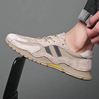 Nuevas zapatillas de deporte transpirables de malla para hombre para el trabajo o actividades casuales de primavera/verano, zapatillas deportivas desenfadadas con cordones de moda