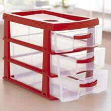 Ngăn kéo tổ chức 3 Ngăn kéo để bàn bằng nhựa lớn Đa năng Jaguar Utilities Đồ trang trí Halloween Trang phục Halloween Đồ trang trí mùa thu Đồ trang trí lễ hội - Đỏ - Xem 1