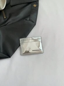 1pc Silver High Glossy Mirrored Multi-Card Clutch Wallet For Card Holder Card Holder Wallet Business Card Holder Credit Card Holder Card Holder Women For Women Wallet Mini Wallet Purse Wallet Card Wallet - Silver - View 5