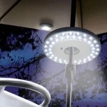مصباح مظلة عمودي محمول يعمل بالبطارية مع 48 مصباح LED، مصباح خارجي محمول للتخييم في الهواء الطلق للشاطئ أو الخيمة أو الحديقة للحالات الطارئة (البطارية غير مشمولة)