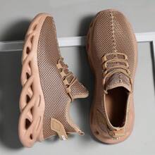 Men's Lightweight Running Shoes, Breathable Mesh Casual Sneakers With Shock Absorption, Ideal For Outdoor Activities