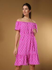 Women Short Dresses - Hồng - Xem 2