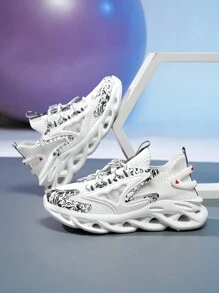 2024年新潮兒童運動鞋，透氣網面男孩跑步鞋，帶扣防滑輕量戶外運動鞋，刀型鞋底休閑運動鞋，容易穿脫兒童運動鞋 - 白色 - 查看 14