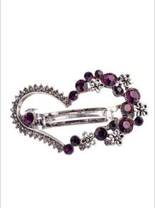 1 pieza Clip de pelo con barra de resorte y incrustaciones de strass con forma de corazón retro para decoración de la parte posterior de la cabeza, Día de San Valentín, artículos escolares, apariencia de fiesta, accesorios para el cabello, accesorios para el cabello para mujeres - Multicolor - Ver 13