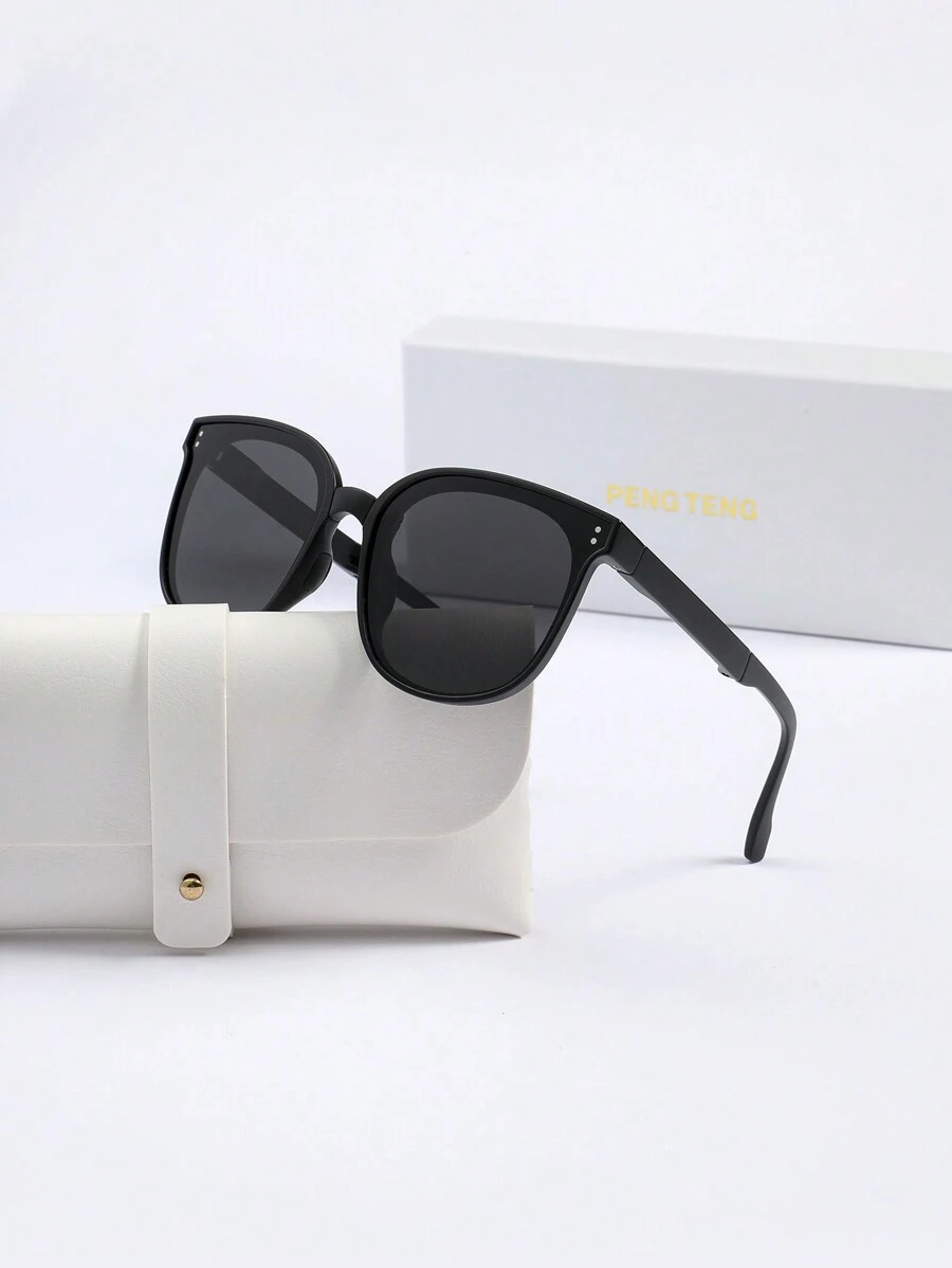 PAIDAXING Occhiali da sole polarizzati classici per le donne grandi rettangolari alla moda occhiali da sole da donna retrò oversize occhiali da sole quadrati montatura resistente occhiali da, Grigio