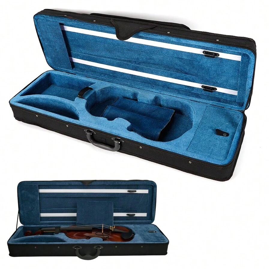 Violin Case Violin Case Case Box Violin Size 4/4 Oxford Fabric Shell And Flannel Inner Layer Adjustable Strap - màu đen - Xem 1