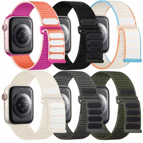 Soft And Breathable Sport Nylon Loop Strap Compatible With Apple Watch Bands 38MM 40MM 41MM 42MM 44MM 45MM 46MM 49MM, Women Men Adjustable Straps Compatible With IWatch Series SE Ultra 10/9/8/7/6/5/4/3/2/1