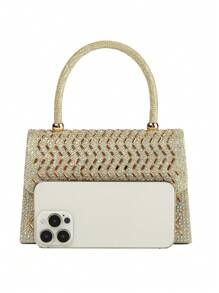 Sparkling, Shining, Elegant, Exquisite Mini Crystal Decorated Clutch Bag Perfect For Parties, Proms, Dinners, Banquets. Best Gift For Women