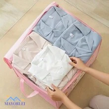 Foldable Storage Bags Dress Shorts Jeans Storage - Light Grey - View 5