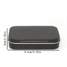 2 piezas de cajas de lata rectangulares con bisagras de metal con tapa, cajas de metal pequeñas, contenedores portátiles, kit de almacenamiento pequeño organizador del hogar para dulces, joyas y manualidades - Multicolor - Ver 2