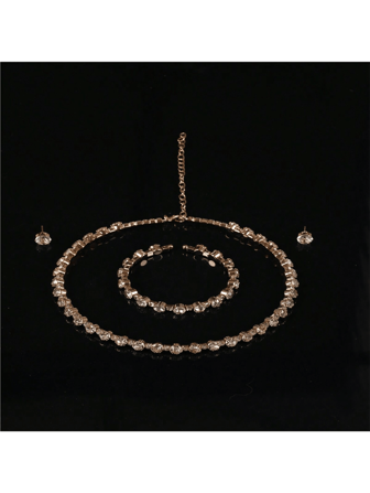 方晶鋯石裝飾首飾套裝