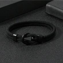 1pc Minimalist Handmade Milan Rope Bracelet For Men With Braided Design And Clasp, Suitable For Daily And Summer Wear - A - View 2