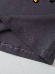 مجموعة ملابس داخلية للمنزل بأكمام طويلة وسروال لصبي صغير مطبوع عليه أسد، ملابس داخلية دافئة للخريف / الشتاء