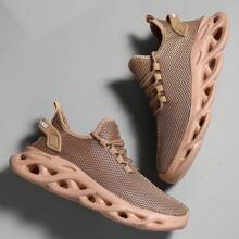 Men's Lightweight Running Shoes, Breathable Mesh Casual Sneakers With Shock Absorption, Ideal For Outdoor Activities