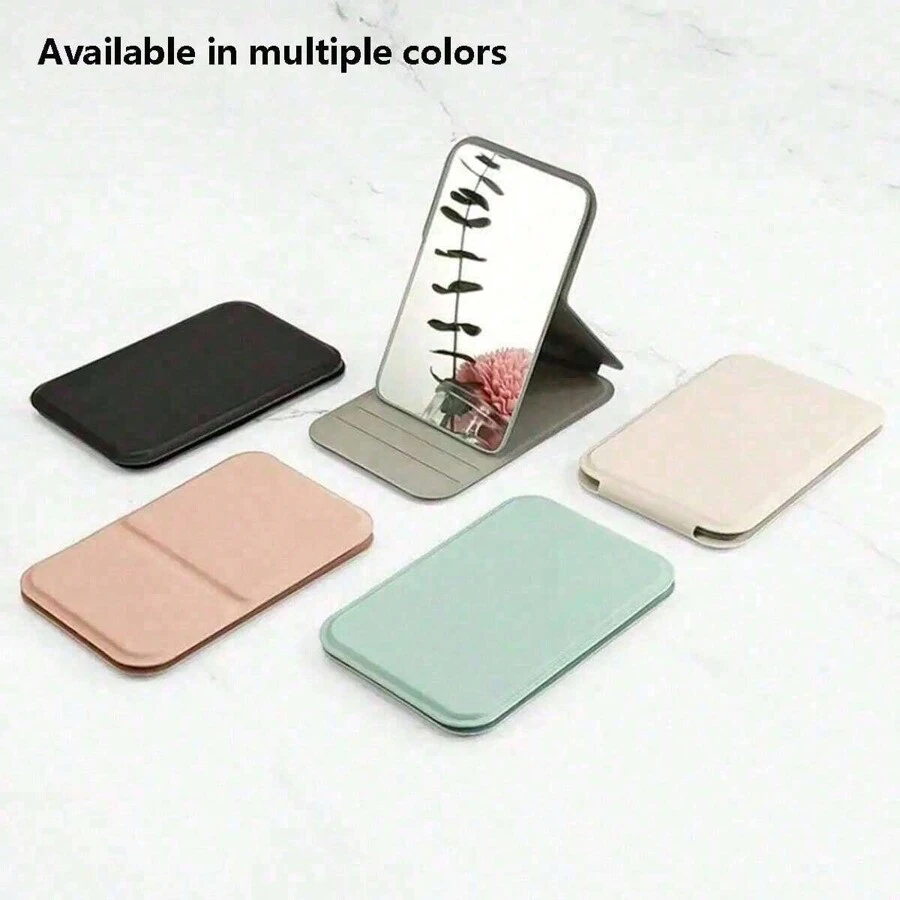 1pc Folding Portable Makeup Mirror, Cosmetic Mirror With Stand, Travel Mirror, Beauty Supplies, Desktop Makeup Mirror,For Carrying With You, Foldable, Suitable For Students, Home, Women, Compact Mirror, Pocket Small Vanity Mirror, Living Room Home Bedroom Bathroom House Decor, Travel Stuff - Multicolor - View 1
