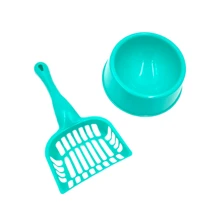 Arenero Grande Para Gato Con Extensión + Palita Y Tazón - Celeste - Ver 3