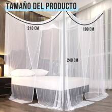 NASJAC Dosel De Tela Mosquitera 4 Puertas Para Cama Matrimonia - Blanco - Ver 1