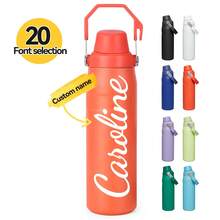 1 cốc thủy tinh bằng thép không gỉ cá nhân 24oz, hình ảnh/logo/tên/văn bản tùy chỉnh Chai nước uống cà phê lạnh cách nhiệt có cốc di động trên ô tô Cốc du lịch đa năng, thích hợp cho đồ uống nóng và lạnh, có thể tái sử dụng, làm quà tặng cho gia đình, bạn bè, những người thân yêu Quà tặng độc quyền Halloween và Giáng sinh dành cho - Tùy chỉnh văn bản - Xem 2