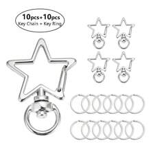 20pcs (10pcs Lanyard Snap Hooks+10pcs Key Rings) Premium Swivel Snap Hooks With Key Rings,For Keychain Making Kit Metal Lanyard Keychain Hooks ,Lobster Clasps, For Key Jewelry DIY Crafts,Bag Accessories Carabiner Clip - Silver - View 15