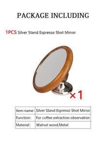 1pc Espresso Shot Mirror For Bottomless Portafilter Espresso Flow Rate Observation Reflective Coffee Machine Tool-Silver Lens Coffee Accessories School Supplies Back To School - (Item No.Y22146WS) Silver Round Shape Mirror - View 5