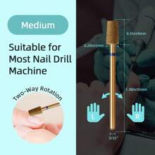 hytoos 角质层清洁钻头，钛合金俄罗斯美甲钻头，专业指甲下角质层死皮清洁器 - 金色 - 查看 27