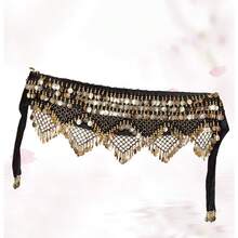 女士甜美肚皮舞金幣裝飾臀部围巾裙 - 彩色 - 查看 4