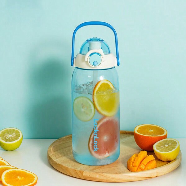 LOCK&LOCK Vaso grande de paja, botella de agua deportiva para mujer, hecha de material Tritan