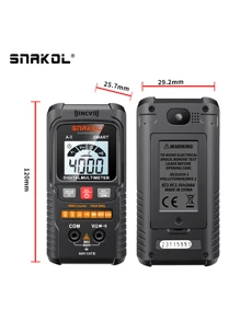 SNAKOL A1數字萬用表智能自動量程600V 4000計數測試儀表歐姆赫電容REL True RMS AC DC電壓DMM測試儀自動關機零火線識別 - 黑色 - 查看 5
