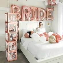 1入組氣球盒，單個字母組合，適用於婚禮、派對和各種節日，1歲生日給家人和朋友拍照，用途廣泛 - 玫瑰金 - 查看 3