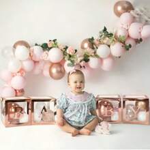 1入組氣球盒，單個字母組合，適用於婚禮、派對和各種節日，1歲生日給家人和朋友拍照，用途廣泛 - 玫瑰金 - 查看 5