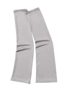 1 Pair Milk Silk Knitted Elasticated Arm Sleeves, Solid Color, Thin UV Protection Arm Covers White Gloves Arm Warmers Autumn Outfits Halloween Costumes Black Arm Sleeve Gifts For Men - Multicolor - View 14