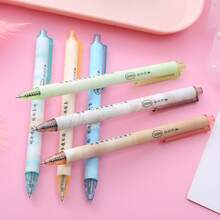 6pcs Random Creative Solid Color Pressing Water-Based Pen For Students And Office, High-Quality Stationery Pen For Writing And Signing - Multicolor - View 4