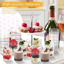 Mini tazas de postre, vasos de chupito redondos de 3 oz, vasos de plástico para postres, vasos de licor para aperitivos, parfait, postres de chocolate, helados, pudines y degustaciones de fiesta