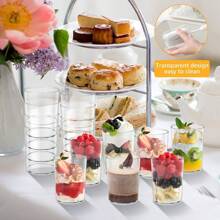 Mini tazas de postre, vasos de chupito redondos de 3 oz, vasos de plástico para postres, vasos de licor para aperitivos, parfait, postres de chocolate, helados, pudines y degustaciones de fiesta