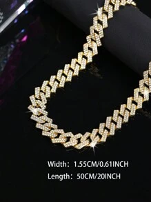 1入組嘻哈時尚冰晶15.5mm項鍊和手鍊，男女適用，時尚，適合男士作為禮物 - 5331FG - 查看 21