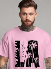 Men T-Shirts - Màu Hồng baby - Xem 2