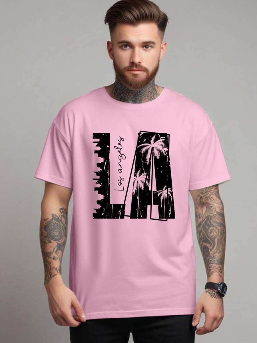 Men T-Shirts - Màu Hồng baby - Xem 1