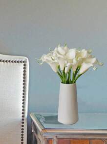 5/10/20 piezas de Flores Artificiales Blancas, Lirio de Cala y Lirio de Seda de 13.4 pulgadas, para el Día de la Madre, Pascua, Hogar, Cocina y Bodas