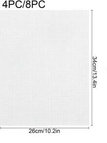4pcs Home Life Plastic Mesh Canvas For Embroidery, White Plastic Needle Point Canvas For Acrylic Yarn Production, Knitting Crochet Projects, Making Fish Tank Dividers To Make Jewelry Storage Boxes - White - View 2
