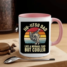 1pc, 11 Oz Coffee Mug, Ceramic Coffee Mugs, Reusable Coffee Mug, Funny Coffee Cups Tea Mug With Handle, Gag Gifts, Jiu Jitsu Dad Mug, Jiu-Jitsu Gifts, Like A Normal Dad But Cooler, Brazilian Jiu Jitsu Coffee Cup, Funny Jiu Jitsu, Office Mug - Pink - View 4