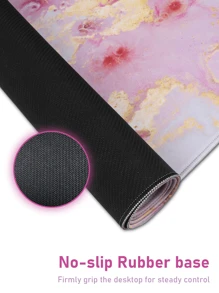 A Set Large Ergonomic XXL Marble Desk Mat Set - Extended Gaming Mouse Pad, Keyboard Wrist Rest Support, Coaster - Non-Slip Base, Stitched Edge - Easy Typing, Pain Relief - (35.4*15.7 In) - For Office, Home, Computer, Laptop
