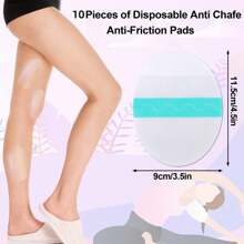 10Pcs Thigh Inner Anti-Chafing Sticker Paste Inner Thigh Anti-Wear Patch Self-Adhesive Wear-Resistant Thigh Patch Disposable Ultra-Thin Invisible Thigh Inner Anti-Chafing Paste For Thigh Inner - White - View 2
