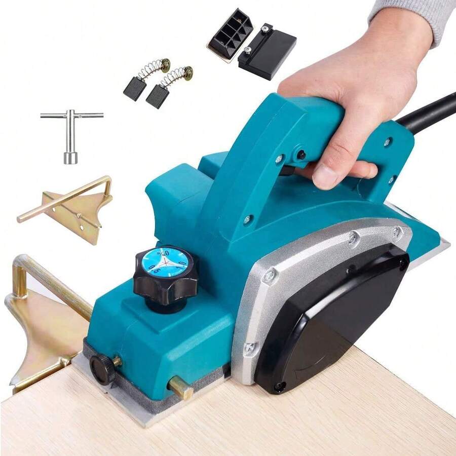 Cepillo Eléctrico para Madera de 3 1/4 Pulgadas (82mm) 800W 11000RPM Carpinteria Cepilladora Electrica Madera Cepillador Madera Carpintero - Azul - Ver 1