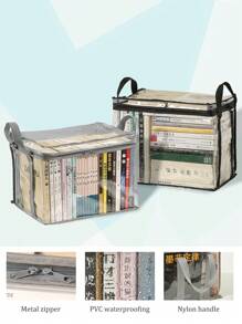 1pc/2pcs Book Storage Bag, Freestanding, Multi-Functional Storage Bag For Living Room, Bedroom, Study, Waterproof PVC Handbag, Toy & Snack Organizer - Four-color - View 7