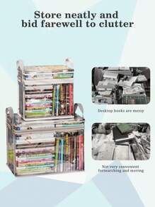 1pc/2pcs Book Storage Bag, Freestanding, Multi-Functional Storage Bag For Living Room, Bedroom, Study, Waterproof PVC Handbag, Toy & Snack Organizer - Four-color - View 10