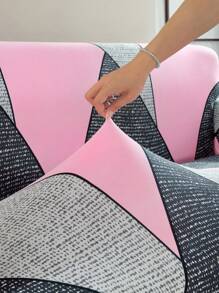 1 Vỏ bọc ghế sofa đàn hồi kiểu váy in, chống bụi và chống bẩn, Vỏ bọc ghế sofa đàn hồi toàn diện, dùng để trang trí phòng khách, có thể giặt bằng máy và giặt bằng tay - Hồng - Xem 6