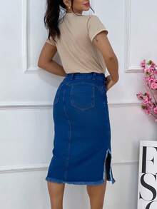 LONG SKIRT - Rửa trung bình - Xem 3