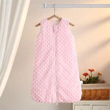 Newborn Baby Sleeping Bag, 0-6 Months, Quilted Velour Backless Vest Style Swaddle Wrap Blanket For , With Sleeveless And Anti-Kick Design