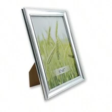 Marco de fotos decorativo plateado para mostrar fotografías de paisajes, retratos, arquitectura, mascotas y otros temas. Puede ser exhibido horizontal o verticalmente. Adecuado para dormitorio, sala de estar, comedor, pasillo, entrada, hotel y otros lugares. (Imagen sólo como referencia, se incluye papel fotográfico al azar) - Plateado - Ver 7